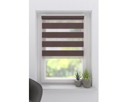 Duo Rolgordijn Splendid Open - Lichtdoorlatend - Brown - 80x210