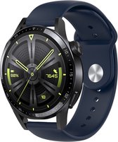Strap-it Sport bandje geschikt voor Huawei Watch GT / GT 2 / GT 3 / GT 3 Pro 46mm / GT 4 46mm / GT 2 Pro / GT Runner / Watch 3 - Pro / Watch 4 (Pro) / Watch Ultimate - donkerblauw