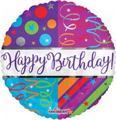 Kaleidoscope Folieballon Birthday Streamers Junior 18 Cm Roze/paars