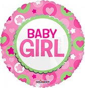 Kaleidoscope Folieballon Baby Girl Meisjes 18 Cm Roze/wit