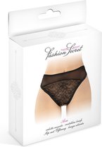 Fashion Secret Ava - Erotische Slip - Open Kruis - Zwart - One Size