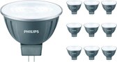 Voordeelpak 10x Philips Master LEDspot GU5.3 MR16 7.5W 621lm 36D - 930 Warm Wit | Beste Kleurweergave - Dimbaar - Vervangt 50W.