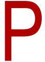 Mini letter P, rood wit 22,8 x 38 mm - 12/vel