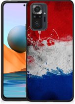 Mobiel TPU Hard Case Xiaomi Redmi Note 10 Pro Telefoon Hoesje met Zwarte rand Nederlandse Vlag