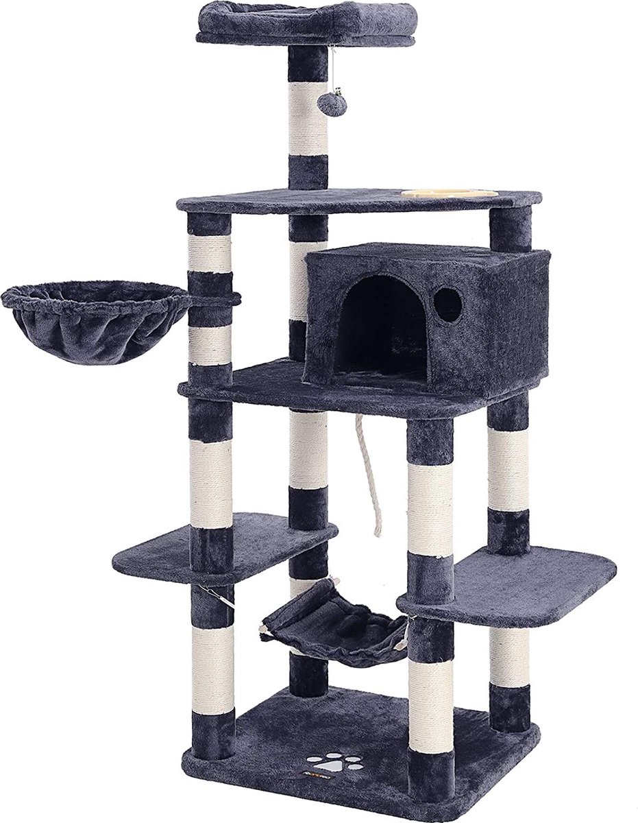 Krabpaal - Krabpaal voor katten - kattenmand - 174 x 90 x 92 - Grijs