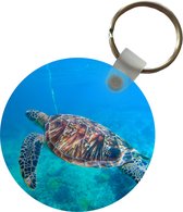 Sleutelhanger - Zee - Schildpad - Water - Plastic - Rond - Uitdeelcadeautjes