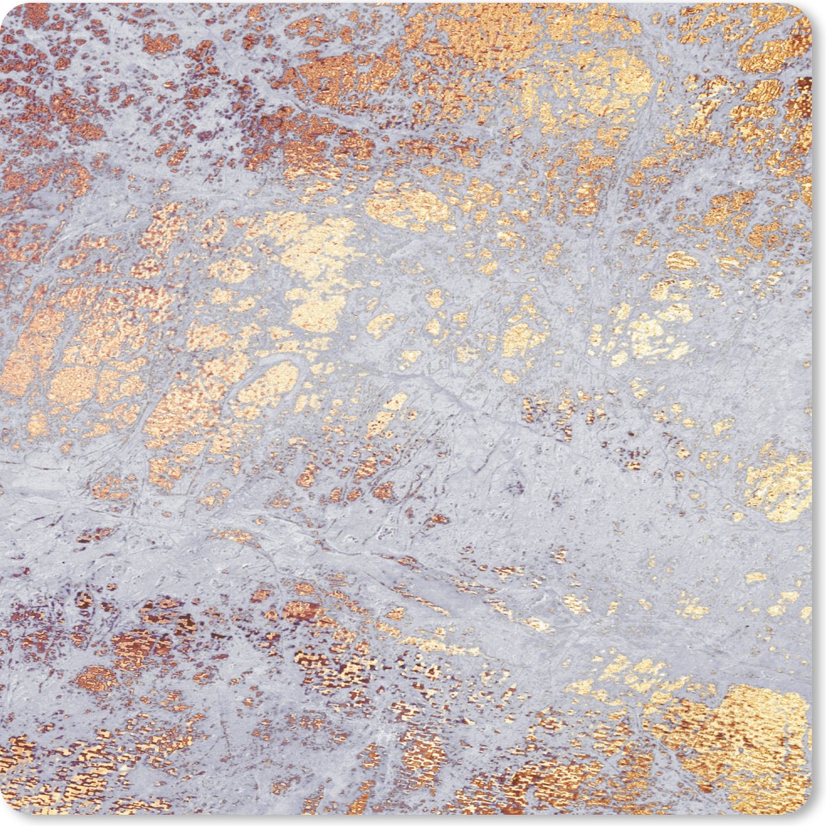 Muismat 20x20 cm - Mousepad Marmer - Blauw - Goud - Chic - Muismatten
