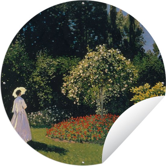 Tuincirkel Vrouw in een tuin - Schilderij van Claude Monet - Tuinposter