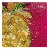Wenskaart Opium Woodmansterne ananas - 16x16x0,5 cm - 3 stuks - Groot Brittanië - Ecostory