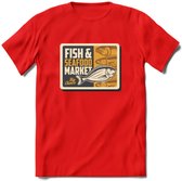 Vissen T-Shirt | Grappig Verjaardag Vis Hobby Cadeau Shirt | Dames - Heren - Unisex | Tshirt Hengelsport Kleding Kado - Rood - XXL