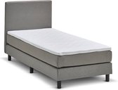 Beddenreus boxspring California vlak met gestoffeerd matras - 90 x 200 cm - lichtgrijs