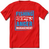 Vissen T-Shirt | Grappig Verjaardag Vis Hobby Cadeau Shirt | Dames - Heren - Unisex | Tshirt Hengelsport Kleding Kado - Rood - L