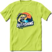 Fishing - Vissen T-Shirt | Beige | Grappig Verjaardag Vis Hobby Cadeau Shirt | Dames - Heren - Unisex | Tshirt Hengelsport Kleding Kado - Groen - S