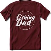 Fishing Dad - Vissen T-Shirt | Zilver | Grappig Verjaardag Vis Hobby Cadeau Shirt | Dames - Heren - Unisex | Tshirt Hengelsport Kleding Kado - Burgundy - XXL