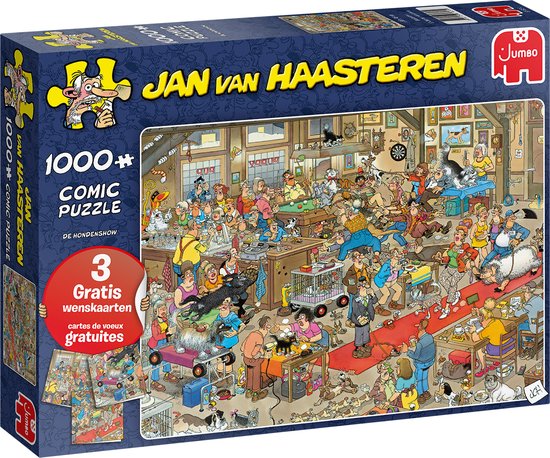 Jan van Haasteren The Dog Show with postcard Blokker special 1000pcs  Legpuzzel 1000... | bol.com