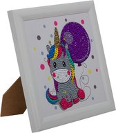 Crystal Art Kit Kinder Frame, Party Unicorn, 16x16cm