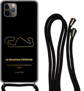 Hoesje met koord Geschikt voor iPhone 11 Pro Max - F1 - Circuit - Barcelona - Siliconen - Crossbody - Backcover met Koord - Telefoonhoesje met koord - Hoesje met touw - Cadeau voor man
