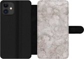 Bookcase Geschikt voor iPhone 12 Pro Max telefoonhoesje - Marmer print - Patronen - Chic - Met vakjes - Wallet case met magneetsluiting