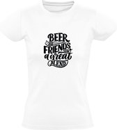 Beer and friends make a great blend | Dames T-shirt | Wit | Bier en vrienden maken een geweldige mix | Borrel | Feest | Festival | Carnaval | Oktoberfeest | Humor