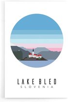 Walljar - Lake Bled Slovenia III - Muurdecoratie - Poster