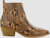 Enkellaarzen Snake Beige