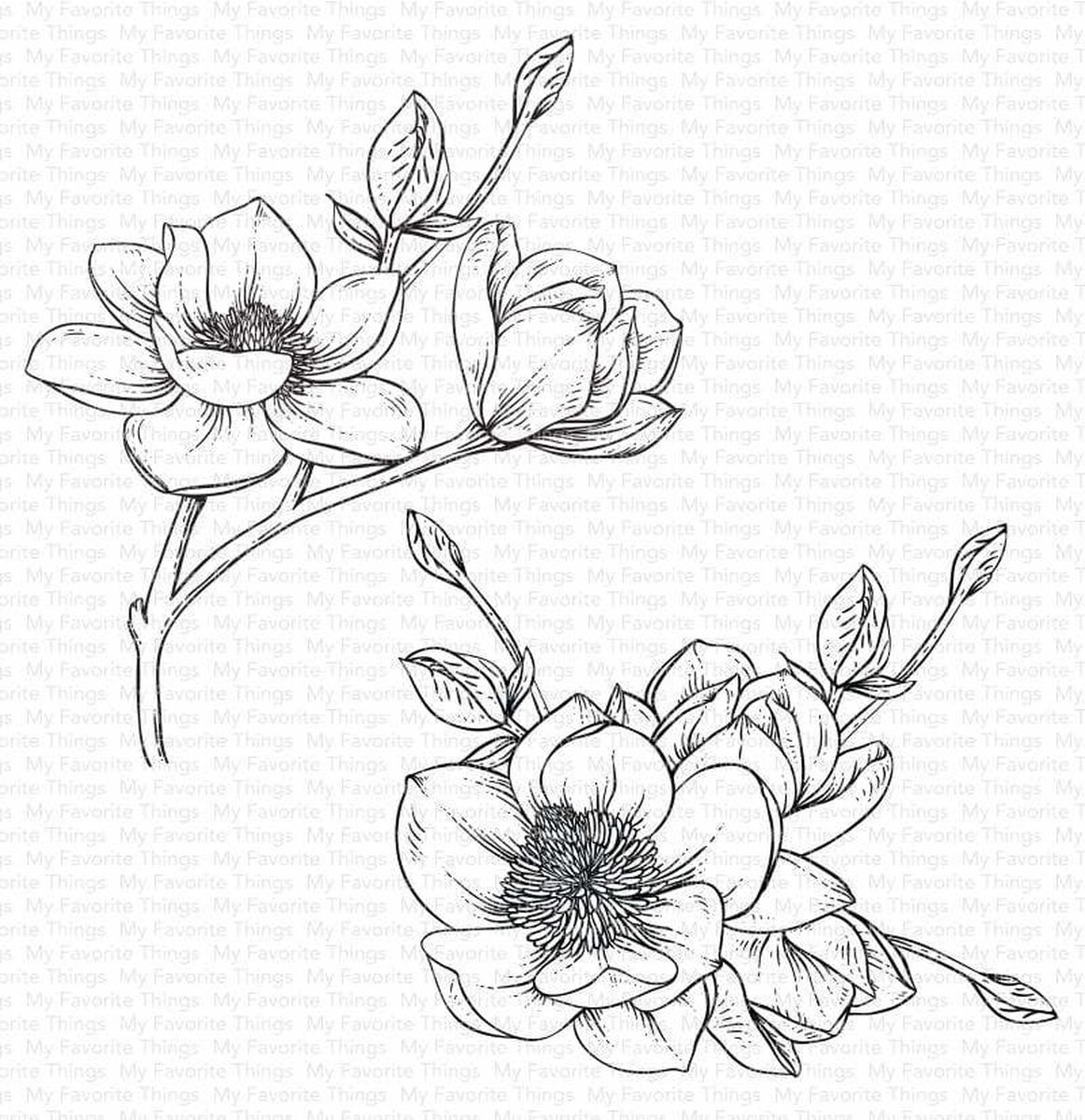 Magnolia Blossoms Rubber Stamps (BG-122)