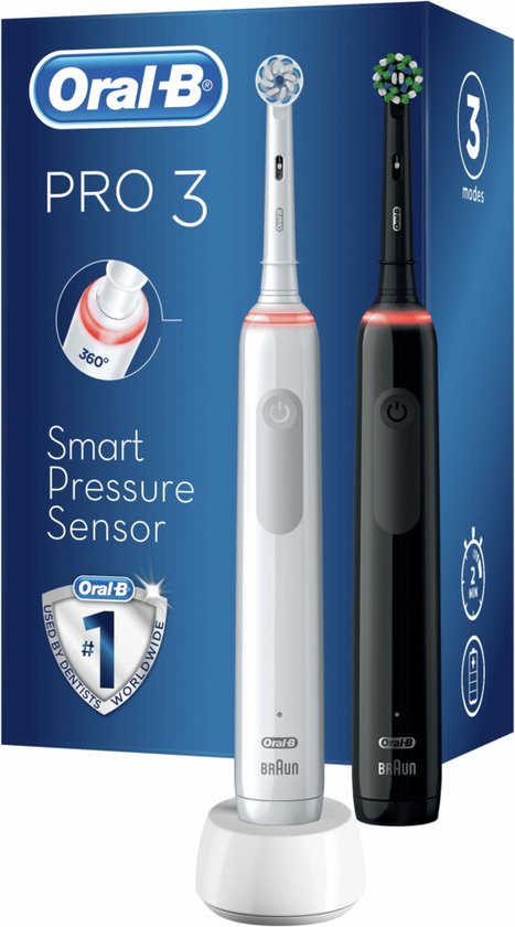 Oral-B Pro 3 3900 - Elektrische Tandenborstel - Duoverpakking 2 stuks | bol