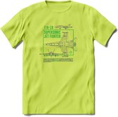 F-18 Vliegtuig T-Shirt | Unisex leger Kleding | Dames - Heren Straaljager shirt | Army F16 | Grappig bouwpakket Cadeau | - Groen - L