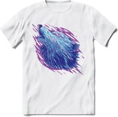 Dieren T-Shirt | Wolf shirt Heren / Dames | Wildlife wolven kleding cadeau - Wit - XXL