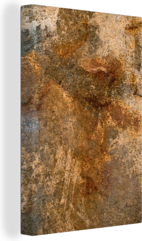 Canvas schilderij 120x180 cm - Wanddecoratie Roest - Goud - Bruin - Muurdecoratie woonkamer - Slaapkamer decoratie - Kamer accessoires - Schilderijen