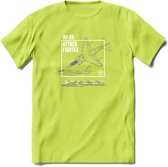 AV-8B Vliegtuig T-Shirt | Unisex leger Kleding | Dames - Heren Straaljager shirt | Army F16 | Grappig bouwpakket Cadeau | - Groen - L