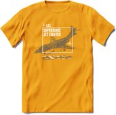 F-101 Vliegtuig T-Shirt | Unisex leger Kleding | Dames - Heren Straaljager shirt | Army F16 | Grappig bouwpakket Cadeau | - Geel - XL