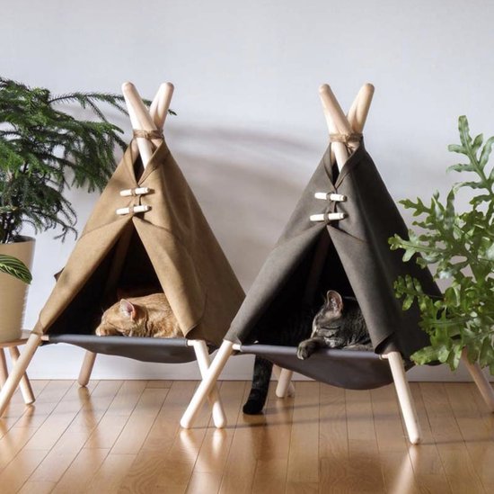 MIRO Luxe Katten Wigwam - Tent - Huis - Opvouwbaar - Bruin