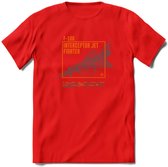 F-106 Vliegtuig T-Shirt | Unisex leger Kleding | Dames - Heren Straaljager shirt | Army F16 | Grappig bouwpakket Cadeau | - Rood - XL