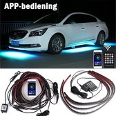 Car Light Strip - Neon Accent Strip Light Kit onder gloed - 8 kleuren - Sound Active-functie - APP-bediening - 4 stuks LED Underbody System Light Strip