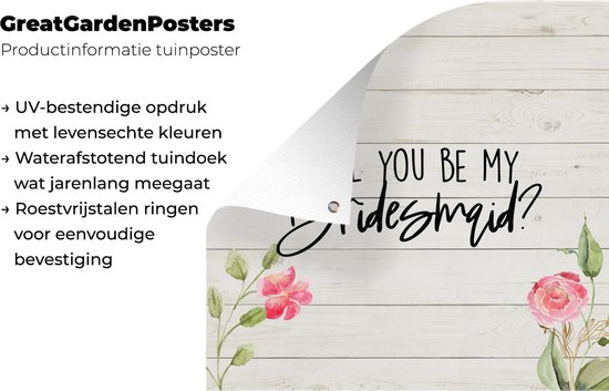 Serviette de jardin Mariée - Demoiselle d'honneur - Mariage - 100x100 cm