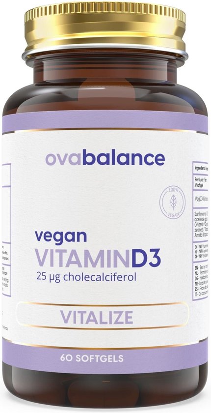 Vitamine D3 1000ie Vegan | 60 softgels - Ovabalance.eu