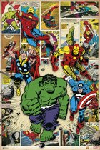 Grupo Erik Marvel Comics Here Come The Heroes  Poster - 61x91,5cm