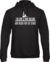 Sparkle&Dream - Trui ‘Follow your dreams’ Zwart - maat 116 - voor turnen en gymnastiek