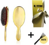 Haarborstel - Limited Edition Gold – Massage - Borstel - Goud - Cadeau verpakking - Kado - Zwijnenhaar - Zachte Haren - Extensions - Man - Vrouw - Jongen - Meisje - Trans