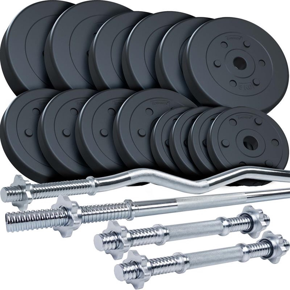 ScSPORTS 20 kg Long Haltère en plastique Kit haltères 2 x 1,25 kg + 2 x 2,5  kg + 2 x 5 kg : ScSPORTS: : Sports et Loisirs