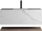 Badkamermeubel Pentos - keramiek wastafelblok - 80 cm met legplank