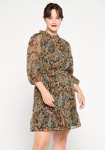 Lola Liza Korte jurk met paisley print - Ocher - Maat 44