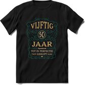 50 Jaar Legendarisch Gerijpt T-Shirt | Aqua - Ivoor | Grappig Verjaardag Cadeau | Dames - Heren | - Zwart - L