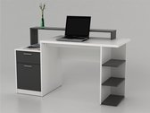 Bureau met opbergruimtes ZACHARIE - Wit en grijs L 138 cm x H 82.5 cm x D 60 cm