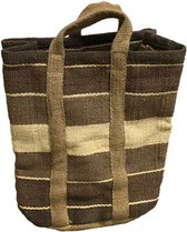 Sac à main - sac à bandoulière - sac à main - sac en jute - marron - 43 x 40 cm