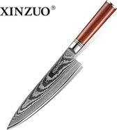 Couteau de chef japonais Damas "Xinzuo" professionnel de 8 pouces, couteau de chef de 8 pouces pour poisson, viande, légumes, couteau de chef en acier à haute teneur en carbone