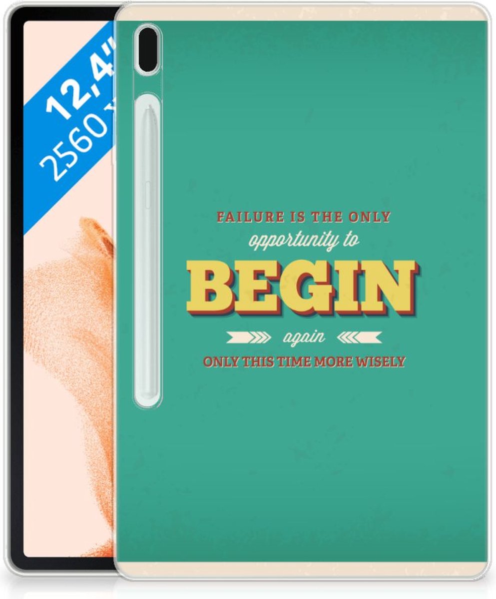 Samsung Galaxy Tab S7FE Back cover met naam Quote Begin