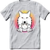Saitama T-Shirt | Wolfpack Crypto ethereum Heren / Dames | bitcoin munt cadeau - Licht Grijs - Gemaleerd - L