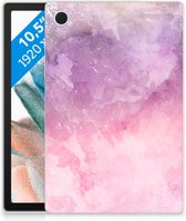 Siliconen Back Case Samsung Galaxy Tab A8 2021 Tablet Hoes Pink Purple Paint met doorzichte zijkanten